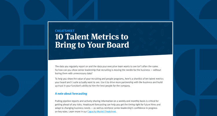 image of paper with 10 recruiting metrics to track